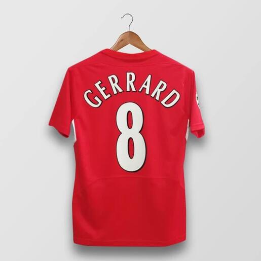 2005 Liverpool Retro Champion League Home Kit Soccer Jersey GERRARD #8